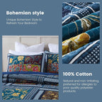 Secgo King Comforter Set for Bed - 100% Cotton Quilts Queen Size, Black Bedspreads (96 * 104 Inch) with 2 Pillow Shams