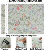 Wallpaper Peel and Stick - 17.5INX393.7inch Wallpapers Bloom Wall Paper Vintage Flower Vinyl Peel and Stick Wallpaper Cabinet Contact Paper, Modern Wallpaper for Home Deco