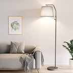 SUNMORY Floor Lamps for Living Room, 12W Bulb Included, Tall Lamp for Bedroom with Adjustable Head, Modern Standing Lamp, 0-100% Dimmable Arc Floor Lamp for Dining Room Office Nursery, Galaxy Gray