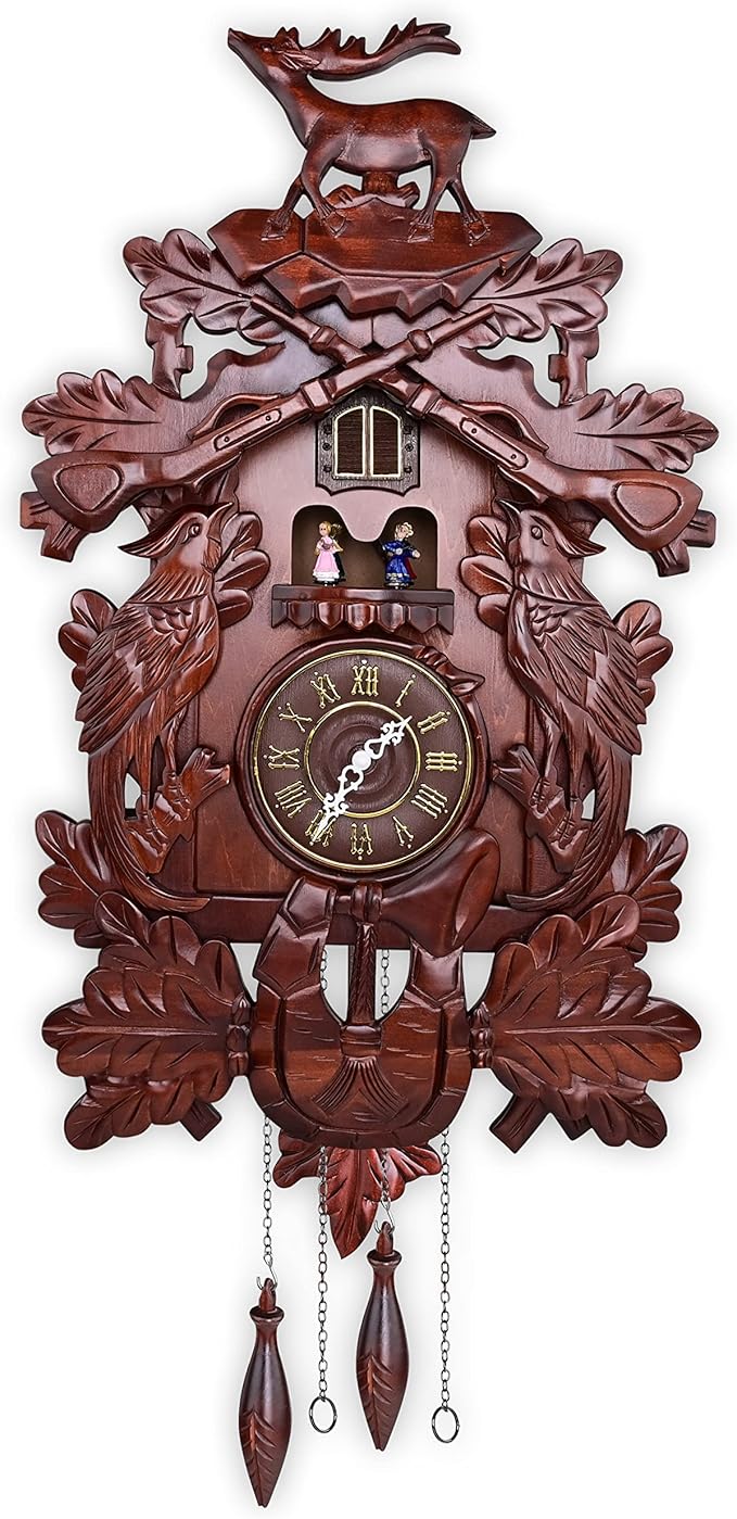 Kendal Cuckoo Clock Large Vintage Deer Handcrafted Wood Cuckoo Clock MX226C