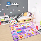 Chicrug Educational Kid Area Rug for Playroom, 5x7 Feet TPR Non Slip Kids Classroom Carpet Rug for Learning ABC Animal, Shape Color Fruit, Washable Play Mat Rug for Children Nursery Toddler Room Decor