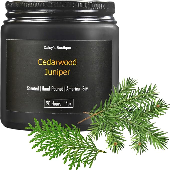 3 Pack Scented Candles for Home Aromatherapy Candle Gift Set Soy Wax Long Lasting Gift Birthday Mother's Thanksgiving Day Present (Black Jar (Sandalwood + Woody Blush + BlackCedarJuniper))