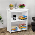 Natural Wood Bookshelf, 3 Tier Bookcase, Freestanding Display Storage Shelves Open Bookshelf for Bedroom, Living Room and Office (Brown, Open Table) (White, Table Open)