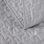 Exclusivo Mezcla Reversible Boho Quilts Queen Size, Grey Bedspreads Lightweight Coverlet All Season Flowers Quilt Bedding Set with Printed Floral Pattern (1 Quilt, 2 Pillow Shams)