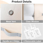 Comforter Storage Bag - 130L Large Capacity Blanket Storage Bags 3-Layer Ultra Space Saving Self Compression Organizer, Washable Compression Bags for Storage Comforter Blanket, 4-Pack, Beige