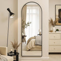 Full Length Mirror, 59"x19" Arched Full Body Mirror, Oversized Floor Mirrors, Leaning Free Standing Mirrors, Hanging Mounted Large Mirrors for Bedroom Dressing Room, Cloakroom, Black