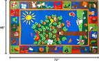KIDCARPET.COM Forest Fun Rectangle Classroom Rug | Bordered Area Rug for Preschool Daycare Learning, 4' x 6'