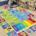 Kids Rug for Playroom, ABC Play Mat Educational Rugs, Soft Non-Slip Rug Toddler Baby Play Mat, Alphabet Carpet for Boy Girl Bedroom