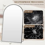 Suidia Arched Full Length Mirror, 82"x44" Floor Mirror Freestanding, Floor Standing Full Body Mirror with Stand for Bedroom, Hanging Leaning Mounted for Living Room Cloakroom, Black