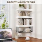 Bathroom Floating Shelf for Wall,16 inch Wall Mounted Floating Shelves Toilet Organizer and Storage,Small Farmhouse Decor Shelf,White,Set of 3