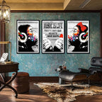 Novatique Street Graffiti Wall Art Banksy Art Wall Decor Monkey Poster With Headphones Prints Street Art Painting for Living Room Bedroom,24" x 36" x 3pcs