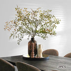Fake Plants Eucalyptus Stems,Plastics Ficus Stems for Vase Artificial Plants,Greenery Stems for Vase Faux Plants Indoor,43.3" Faux Greenery Indoor Vase Fillers for Home Decor(3Pcs Orange)