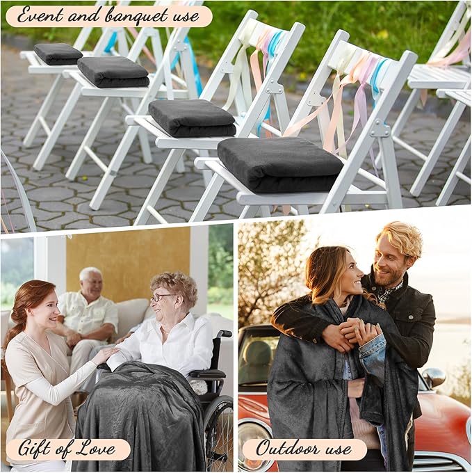Tinideya 6 Pcs Flannel Fleece Throw Blanket Bulk 50 x 60 Inch Soft Fleece Blanket Warm Throw Blanket Coral Blankets for Couch Sofa Home Wedding Gifts Season (Dark Gray)