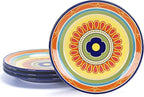 Bico Tunisian Salad Plates Set of 4, 8.75 Inch Ceramic Dessert Plates for Salad, Appetizer, Side Dishes, Microwave and Dishwasher Safe, Gift for Housewarming and Thanksgiving