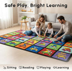 SAFECASTLE Kids Carpet My ABC Place Alphabet Rug 7'8"x10'4"– Educational ABC Learning Area Rug – Colorful Classroom Rug for Kids, Toddlers, Preschool, Nursery, Playroom, Daycare & Children’s Bedroom
