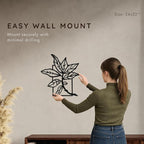 Wita Home Leaf Branch Metal Wall Art, Minimalist Botanical Outdoor and Indoor Decor, Powder-Coated Steel, Weather-Resistant Garden Patio Wall Sculpture, Modern Nature Inspired Design (24×22 inches)