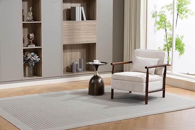 KEIKI Mid Century Modern Accent Chair with Storage, Upholstered Lounge Chair with Hidden Compartment and Waist Cushion