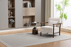 KEIKI Mid Century Modern Accent Chair with Storage, Upholstered Lounge Chair with Hidden Compartment and Waist Cushion