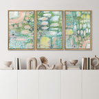 MUDECOR Framed Wall Art Print Set Vibrant Textured Abstract Multi-Colored Illustrations Modern Art Boho Decorative Colorful Chic for Living Room, Bedroom, Office - 16"x24"x3 Natural