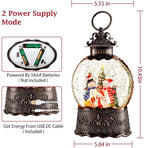 Christmas Snow Globe, Christmas Lantern Room Decor for Indoor Use, USB-Powered/Battery-Operated Glowing Water Lantern, Ideal for Holiday Decorations and Gift Giving