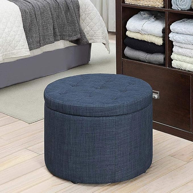 Convenience Concepts Designs4Comfort Round Shoe Storage Ottoman