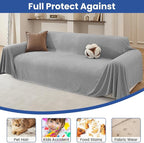 Couch Cover for Dogs, 78"x134", Sofa Covers for 3 Cushion Couch, Washable Couch Covers for Sectional Sofa, Pet Sofa Slipcovers for Living Room, Couch Cover Blanket, Light Grey