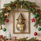 Newinhome Animal Heads Wall Decor (Includes Metal Frame) Resin Animals Sculptures Head Wall Hanging Decoration Gold vintage Wall Sculpture for Living Room Bedroom Office (Penguin)