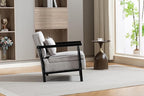 KEIKI Mid Century Modern Accent Chair with Storage, Functional Armchair with Hidden Storage Compartment, Includes Lumbar Pillow
