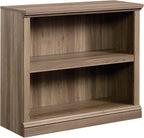 Sauder 2 Tier Book Shelf Wooden Bookcase Multipurpose Bookshelf for Home Office, Living Room, in Salt Oak