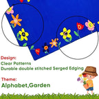 KIDCARPET.COM Alphabet Garden Rectangle Classroom Rug | Bordered Area Rug for Preschool Daycare Learning, 4' x 6'
