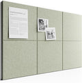 Bumusty Large Cork Board 36" x 24" Alternative - 6 Pack Felt Wall Tiles with 40 Safe Removable Adhesive Tabs, 30 Pushpins, Cork Boards for Walls Pin Board Bulletin Board Office Decor (Sage)