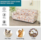 KRFOONN 4 Piece Printed Sofa Couch Cover for 3 Cushion Couches Stretch Sofa Slipcovers with 3 Separate Seat Cushion Covers Washable Furniture Protector with Elastic Bottom (Sofa, 53)