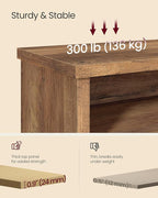 VASAGLE Shoe Bench, Storage Bench, 6 Compartments, Adjustable Shelves, for Living Room, Entryway, Dorm, 11.6 x 39.4 x 19.7 Inches, Honey Brown ULSB036K01