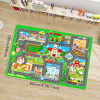Kids Car Playmat, Kids Rug for Playroom Car Mat Town City Road Traffic Rugs, Play Mat for Floor, Extra Large Boys Kid Car Track Play Rug (Style SIX, 78.7X 59 INCH)