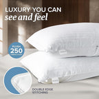 Beckham Hotel Collection King Size Memory Foam (Adjustable Fill) Bed Pillows Set of 2 - Cooling Shredded Foam Pillow for Back, Stomach or Side Sleepers