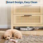 GarveeHome Fluted 4 Drawers Dresser for Bedroom, 35.4 in Tall Chest of Dressers for Closet, 4 Fluted Drawers with Metal Handle, Large Clothes Storage Cabinet for Bedroom, Nursery, Living Room, Natural