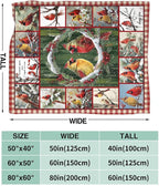 Bird Blanket for Boys Girls Christmas Red Birds Gifts Throw Blanket Cozy Plush Flannel Fleece Blankets for Bed Sofa Decor 40"x50"