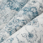 Blue Runner Rug 2x8 Washable Vintage Carpet for Hallway Kitchen Soft Retro Low Pile Thin Indoor Runner Non Slip Oriental Medallion Long Throw Rug for Bathroom Bedroom Laundry Dining Room