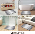 OLANLY Bathroom Rug Set 2 Piece, Soft Absorbent Microfiber Bath Rug Set, Non-Slip, Machine Wash Dry, Plush Shaggy Bath Mats for Bathroom (30"x20"+24"x16", Light Grey)