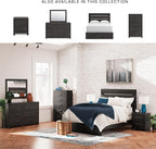 Signature Design by Ashley Delmorta Rustic 5-Drawer Chest of Drawers with Safety Stop, Gray