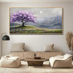 FUHAIHUA Wood Framed Canvas Wall Art For Living Room Wall Decor For Bedroom Office Wall Decoration Purple Tree Painting Farmhouse Pictures Artwork Room Aesthetic Home Decor 20x40 In