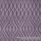 akkialla Full/Queen Quilt Set, Grayish Purple Lightweight Microfiber Bedspread Coverlet, Boho Geometric Pattern, Soft All-Season Bedding, 3-Piece (1 Quilt, 2 Pillow Shams) | Breathable fabric, Modern style