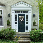 Circular Surname Front Door Welcome Sign - 26 Letter House Wreath, Front Porch Decorations, Year-Round Home Decor (Q)