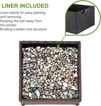 LEWIS&WAYNE Outdoor Umbrella Base with Fillable Planter Box Heavy Duty Patio Umbrella Stand with 4 Wheels Rolling Umbrella Holder for Outdoor Patio Deck Garden