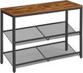 VASAGLE Shoe Rack for Entryway, 3-Tier Shoe Rack Organizer with Storage Shelves and Spacious Top, Freestanding, Adjustable, Industrial, Rustic Brown and Ink Black ULBS043KD01