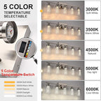 MELUCEE 6-Light LED Bathroom Vanity Light, Modern Brushed Nickel Bathroom Light Bar with Crystal Bubble Clear Glass Shade, Dimmable Bathroom Wall Sconce Lamp 3000K-6000K, Built-in LED Chips