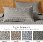 akkialla King/Cal King Size Quilt Bedding Set,Dark Grey Lightweight Microfiber Soft Bedspread,Modern Style Geometric Pattern Coverlet Set for All Seasons,3 Piece(1 Quilt,2 Pillow Shams)
