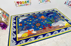 KIDCARPET.COM Fish in The Sea Rectangle Classroom Rug | Bordered Area Rug for Preschool Daycare Learning, 7'6" x 12'