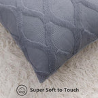 decorUhome Spring Throw Pillow Covers 20x20 Inch Set of 2, Soft Plush Faux Fur Wool Blue Grey Couch Pillow Covers, Decorative Neutral Pillow Cases for Bed Sofa Living Room Home Decor