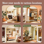 Full Length Mirror, 72"x44" Arched Full Body Mirror, Oversized Floor Mirrors, Leaning Free Standing Mirrors, Hanging Mounted Large Mirrors for Bedroom Dressing Room, Cloakroom, Gold
